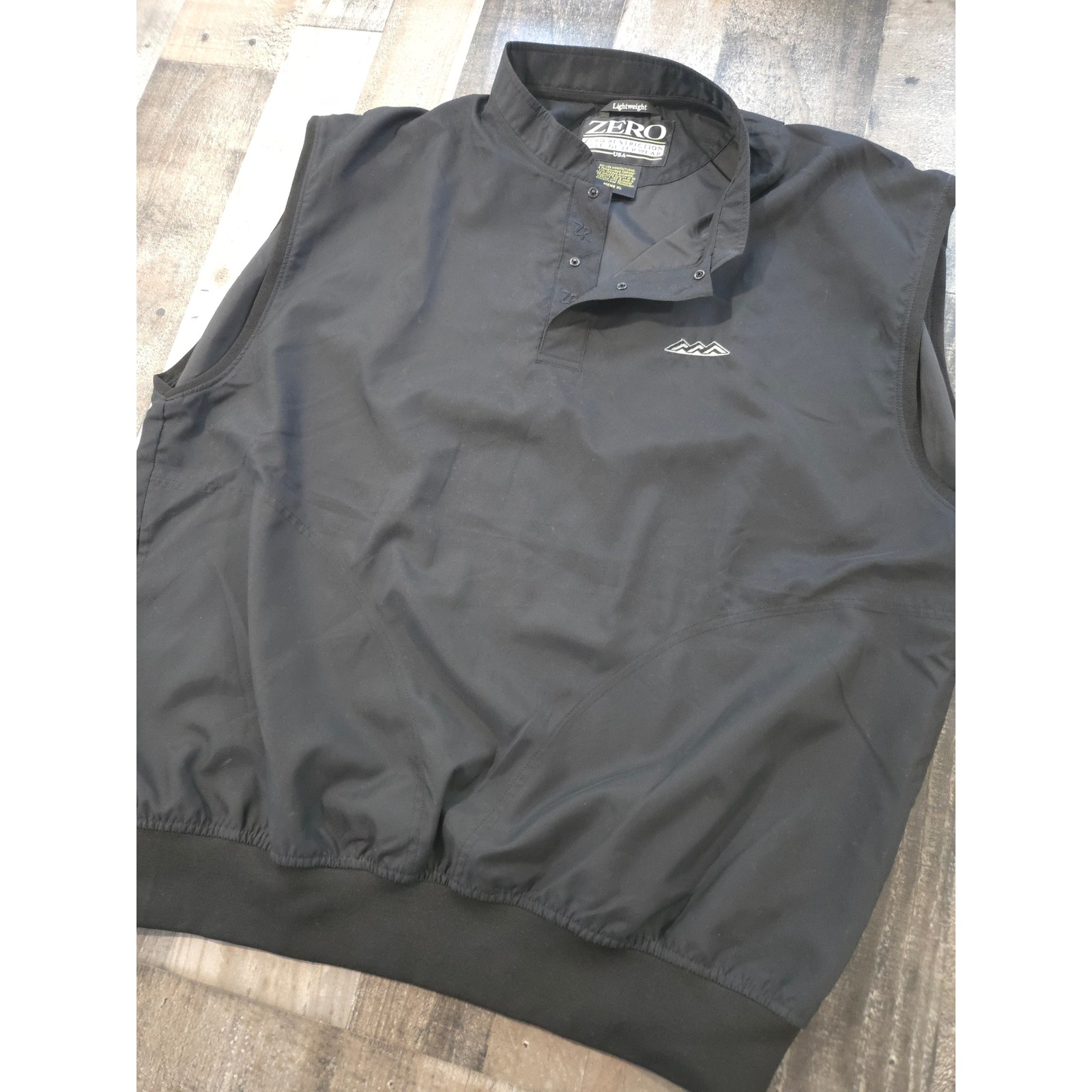 Zero Restriction Golf Wind Vest Mens Xl Black 1/4 Snap Neck Lightweight Pullover